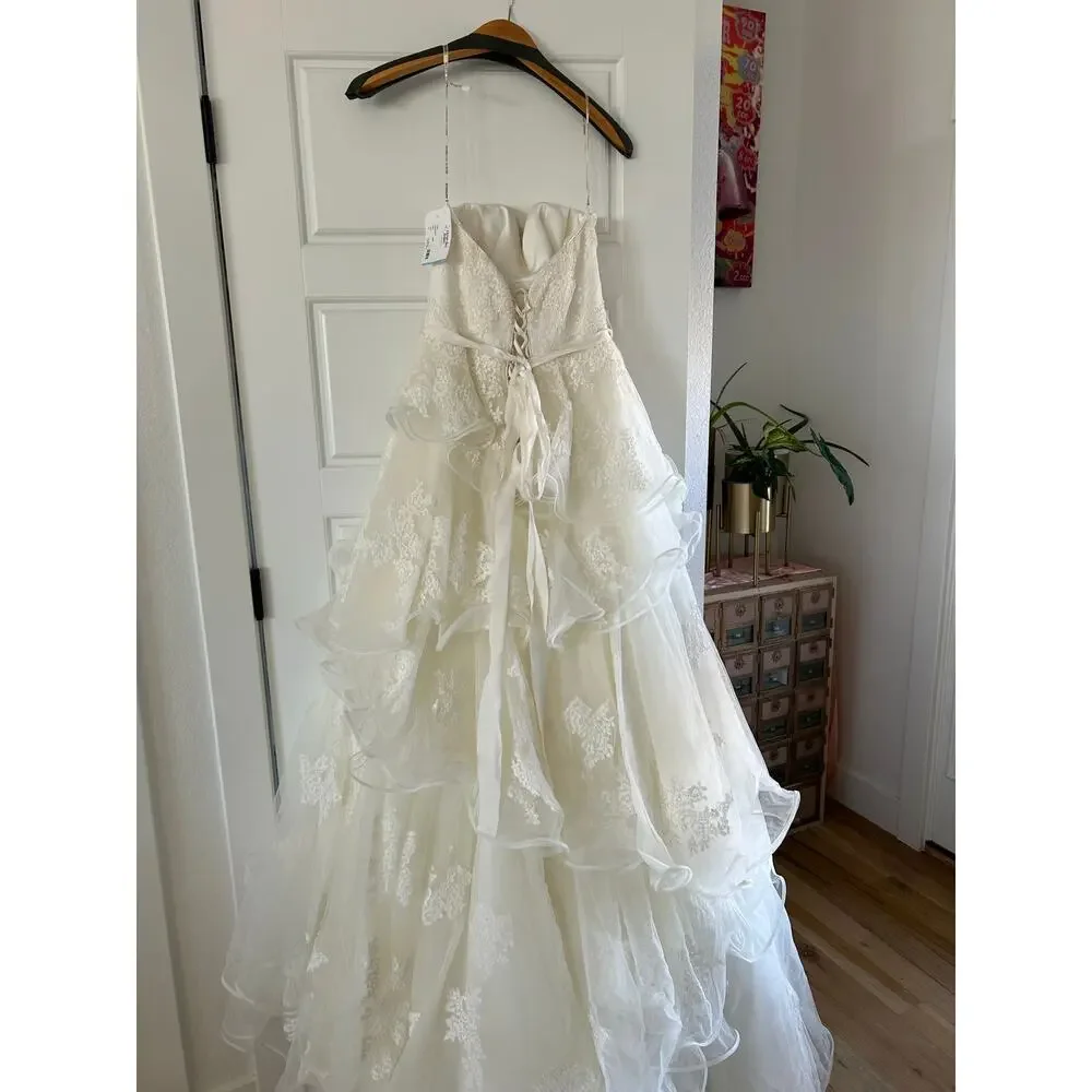 Maggie Sottero Chloe Wedding Dress Sweet Heart Ball Gown Lace Tulle Ivory 10 NWT - Picture 8 of 11